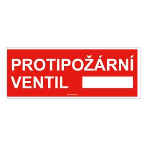 Protipožární ventil - bezpečnostní tabulka, plast 2 mm 210x80 mm