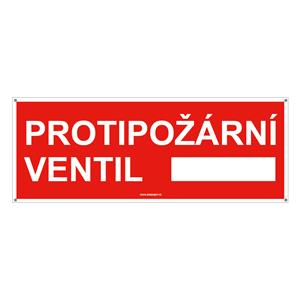 Protipožární ventil - bezpečnostní tabulka s dírkami, plast 2 mm 210x80 mm