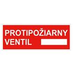 Protipožiarny ventil - bezpečnostná tabuľka, plast 1 mm 210x80 mm