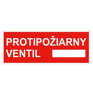 Protipožiarny ventil - bezpečnostná tabuľka s dierkami, plast 2 mm 210x80 mm