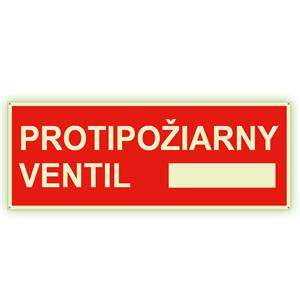 Protipožiarny ventil - fotoluminiscenčná tabuľka s dierkami, plast 2 mm 210x80 mm