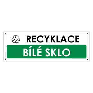 RECYKLACE - BÍLÉ SKLO, plast 2 mm, 290x100 mm