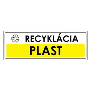 Recyklácia-plast, samolepka 290x100mm