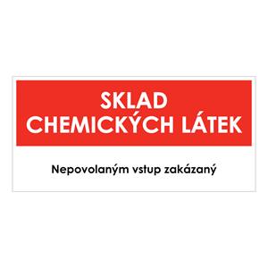 SKLAD CHEMICKÝCH LÁTEK, červená, plast 2 mm 190x90 mm