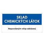 Sklad chemických látok, modrá, plast 2mm s dierkami-190x90mm