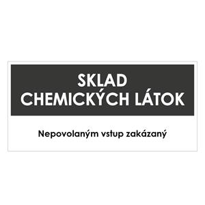 Sklad chemických látok, šedá, samolepka 190x90mm