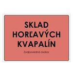 Sklad horľavých kvapalín, plast 1mm 297x210mm