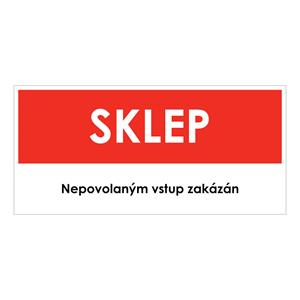 SKLEP, červená, plast 2 mm 190x90 mm