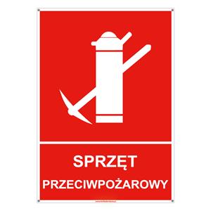 Sprzęt przeciwpożarowy - znak z dziurkami, płyta PVC 2 mm 148x210 mm