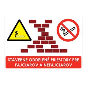 Stavebne oddelené priestory pre fajčiarov a nefajčiarov,plast 1mm,297x210mm