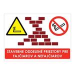 Stavebne oddelené priestory pre fajčiarov a nefajčiarov,plast 2mm,210x148mm