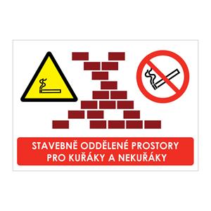 STAVEBNĚ ODDĚLENÉ PROSTORY PRO KUŘÁKY A NEKUŘÁKY, plast 2 mm, A5