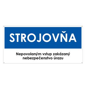 Strojovňa, modrá, plast 2mm s dierkami-190x90mm