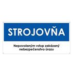 Strojovňa, modrá, plast 2mm s dierkami-190x90mm