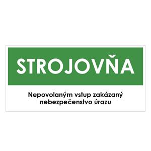 Strojovňa, zelená, plast 2mm,190x90mm