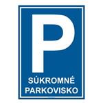 Súkromné parkovisko - bezpečnostná tabuľka, samolepka A4