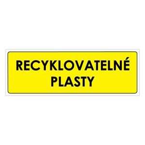 TŘÍDĚNÝ ODPAD - RECYKLOVATELNÉ PLASTY, plast 2 mm, 290x100 mm