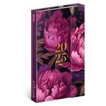 Tygodniowy kalendarz książkowy 2025 A5 magnetyczny Fioletowe kwiaty