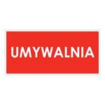 UMYWALNIA, naklejka 190x90 mm