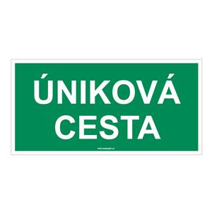 Úniková cesta - bezpečnostní tabulka, plast 1 mm 300x150 mm