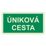 Úniková cesta - fotoluminiscenční tabulka, plast 2 mm 200x100 mm