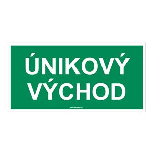 Únikový východ - bezpečnostní tabulka, samolepka 200x100 mm