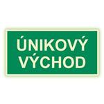 Únikový východ - fotoluminiscenční tabulka, samolepka 300x150 mm