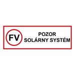 UWAGA - system słoneczny - znak BHP, naklejka 150 x 50 mm