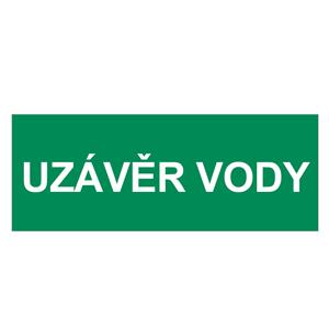 UZÁVĚR VODY, Samolepka 210x80 mm