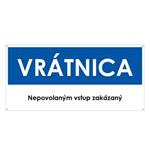 Vrátnica, modrá, plast 2mm s dierkami-190x90mm