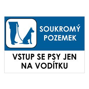 Vstup se psy jen na vodítku, samolepka a5