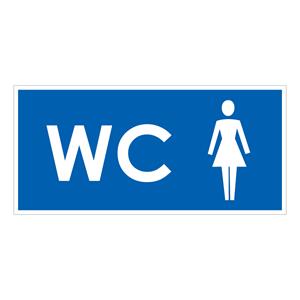 WC DAMSKI, niebieski - płyta PVC 1 mm 190x90 mm