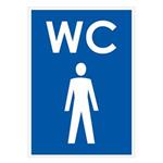 WC MUŽI, modrá, plast 2 mm 105x148 mm