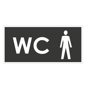 WC MUŽI, šedá, plast 2 mm 190x90 mm