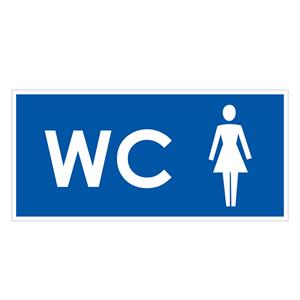 WC ŽENY, modrá, plast 2 mm 190x90 mm