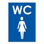 WC ženy, modrá, plast 2mm s dierkami-105x148mm