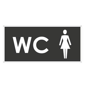 WC ŽENY, šedá, plast s dírami 2 mm 190x90 mm