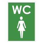 WC ženy, zelená, plast 1mm,105x148mm