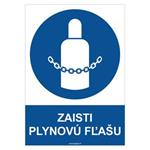 Zaisti plynovú fľašu - bezpečnostná tabuľka, plast 0,5 mm - A4