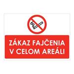 Zákaz fajčenia v celom areáli,plast 1mm,297x210mm