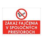 Zákaz fajčenia v spoločných priestoroch, plast 2mm s dierkami-297x210mm