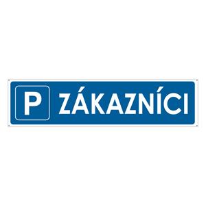 Zákazníci - parkovisko - bezpečnostná tabuľka s dierkami, plast 2 mm, 400x100mm