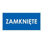 ZAMKNIĘTE, niebieski - płyta PVC 2 mm 190x90 mm