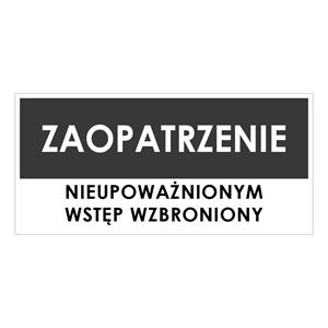 ZAOPATRZENIE, szary - płyta PVC 2 mm 190x90 mm