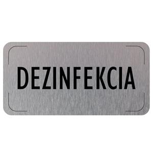 Znak drzwi - Dezynfekcja, płyta aluminiowa, 160 x 80 mm