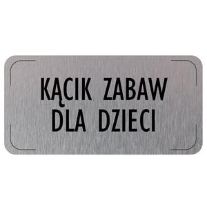 Znak drzwi - Kącik zabaw dla dzieci, płyta aluminiowa, 160 x 80 mm