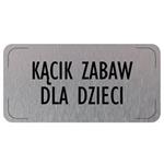 Znak drzwi - Kącik zabaw dla dzieci, płyta aluminiowa, 160 x 80 mm