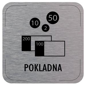 Znak drzwi - Kasa - piktogram, płyta aluminiowa, 80 x 80 mm