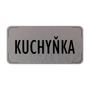 Znak drzwi - Kuchyňka, płyta aluminiowa, 160 x 80 mm