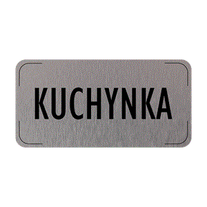 Znak drzwi - Kuchyňka, płyta aluminiowa, 160 x 80 mm